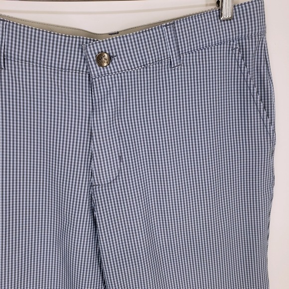 Adidas Plaid Golf Shorts Mens 32 Blue Check Stretch Performance Athletic Gingham - Picture 4 of 10